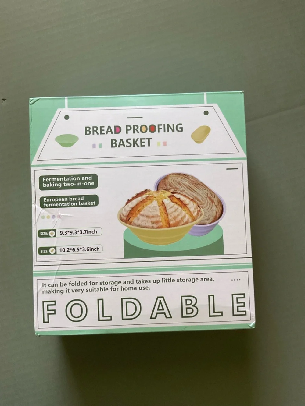 Foldable Bread Proofing Baskets - Mint‎ Green